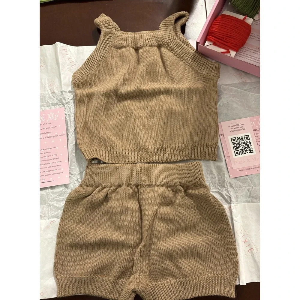 Pixie And Me DIY Embroidery Kit 1‎ - 2 Years Old Latte Brown Tank Shirts 5 Yarn